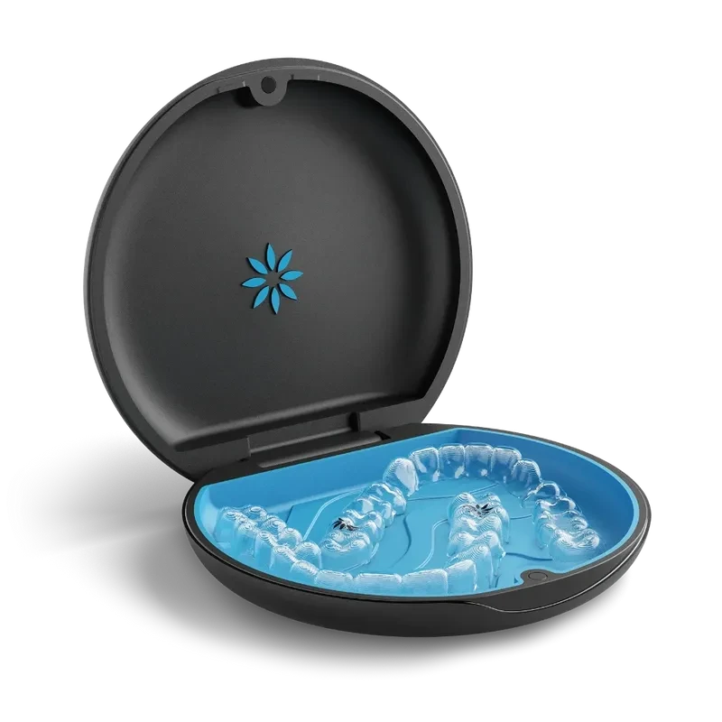 Photo of Invisalign clear aligners sitting in their case | Invisalign in Deep River, CT