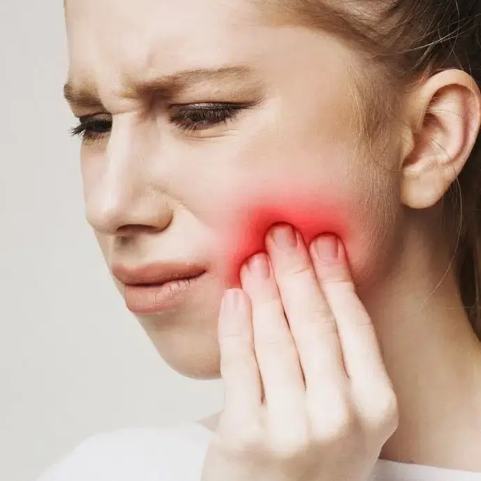 woman with root canal pain